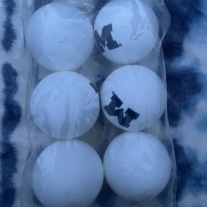 NEW IN PACKAGE UNIVERSITY OF MICHIGAN UofM WOLVERINES 6 PACK PING PONG BALLS